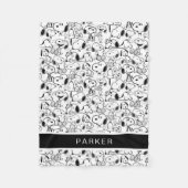 Snoopy Smile Giggle Laugh Pattern Fleece Deken (Voorkant)