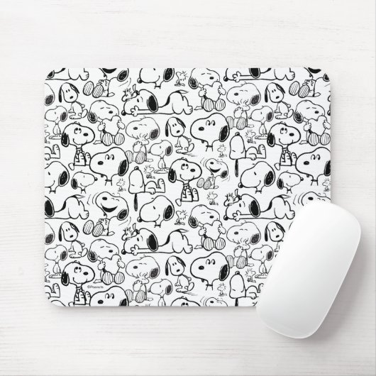 Snoopy Smile Giggle Laugh Pattern Muismat (Met muis)