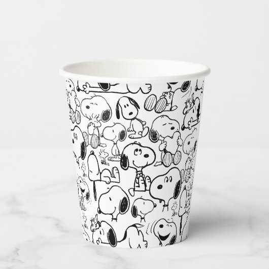 Snoopy Smile Giggle Laugh Pattern Papieren Bekers (Achterkant)