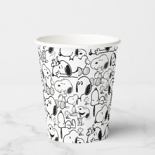 Snoopy Smile Giggle Laugh Pattern Papieren Bekers (Rechts)