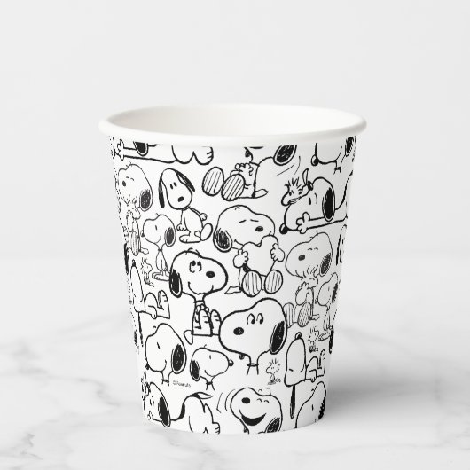 Snoopy Smile Giggle Laugh Pattern Papieren Bekers (Voorkant)