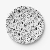 Snoopy Smile Giggle Laugh Pattern Papieren Bordje (Voorkant)