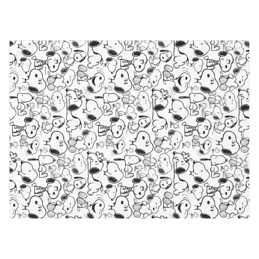 Snoopy Smile Giggle Laugh Pattern Tafelkleed (Voorkant (Horizontaal))