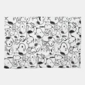 Snoopy Smile Giggle Laugh Pattern Theedoek (Horizontaal)