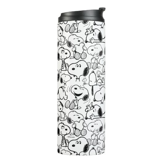 Snoopy Smile Giggle Laugh Pattern Thermosbeker (Gedraaid links)