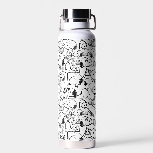 Snoopy Smile Giggle Laugh Pattern Waterfles (Achterkant)