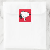 Snoopy Smile Giggle Laugh Vierkante Sticker (Tas)