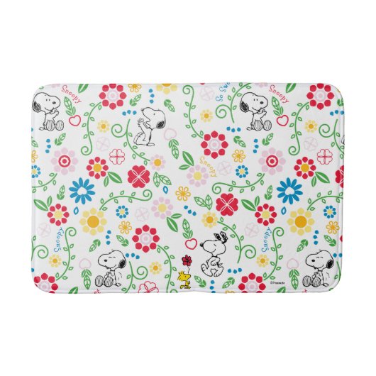 Snoopy So Sweet Flower Pattern Badmat (Voorkant)