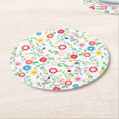 Snoopy So Sweet Flower Pattern Ronde Kartonnen Onderzetter (Gebogen)