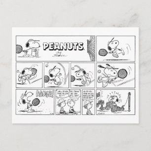 Snoopy speelt tennis briefkaart