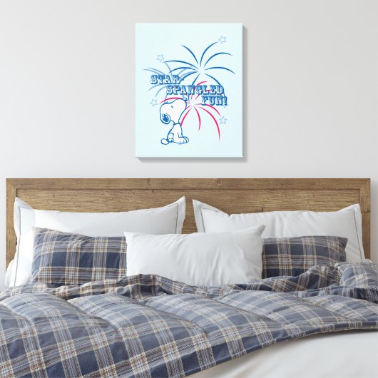 Snoopy Star Spangled Fun Canvas Afdruk (Insitu (Slaapkamer))
