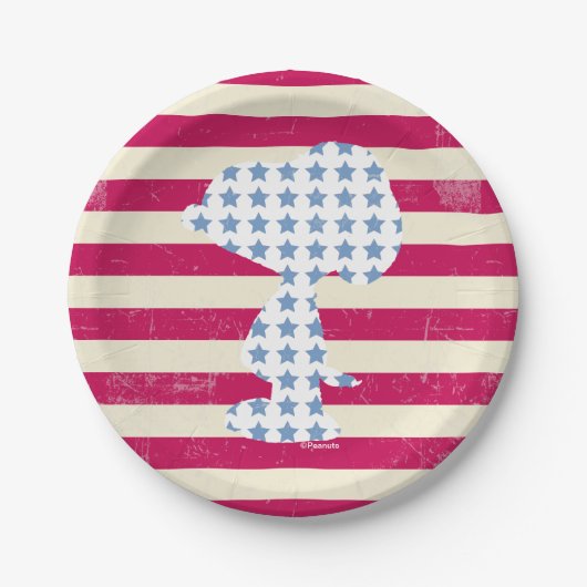 Snoopy  strips papieren bordje (Voorkant)