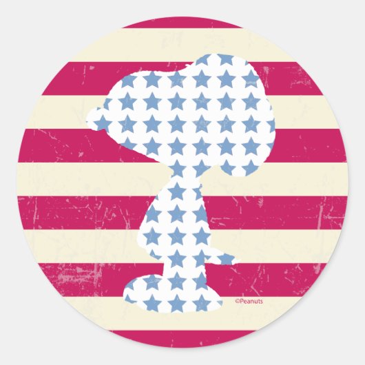 Snoopy strips ronde sticker (Voorkant)