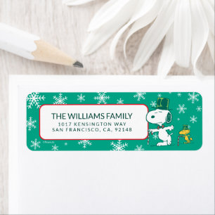 Snoopy Top Hat Pepermunt Snoep Etiket