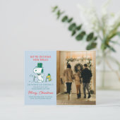 Snoopy Top Hat Pepermunt Snoep Feestdagenkaart (Staand voorkant)