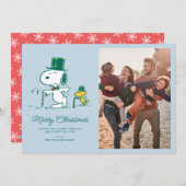 Snoopy Top Hat Pepermunt Snoep Feestdagenkaart (Voorkant / Achterkant)