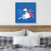 Snoopy van de vliegende luis op ijsPop Canvas Afdruk (Insitu (Slaapkamer))