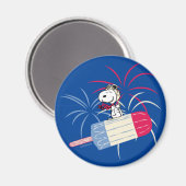 Snoopy van de vliegende luis op ijsPop Magneet (Voorkant / Achterkant)