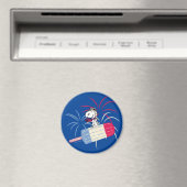 Snoopy van de vliegende luis op ijsPop Magneet (Insitu (Vaatwasser))