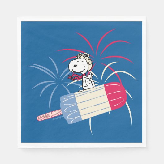 Snoopy van de vliegende luis op ijsPop Servet (Voorkant)