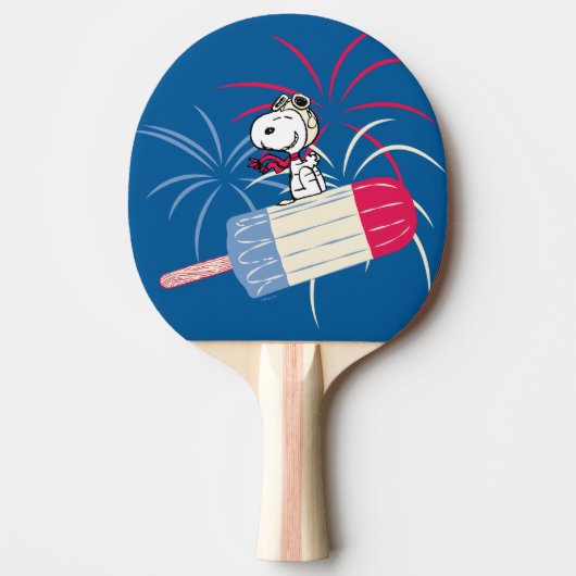 Snoopy van de vliegende luis op ijsPop Tafeltennisbatje (Voorkant)