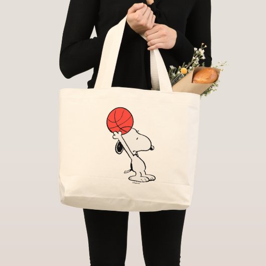 Snoopy Varsity Sport Basketball Grote Tote Bag (Voorkant (product))