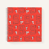 Snoopy Varsity Sports Pattern Notitieboek (Voorkant)