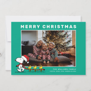Snoopy & Vrienden Kerstmis Familie Foto Feestdagenkaart