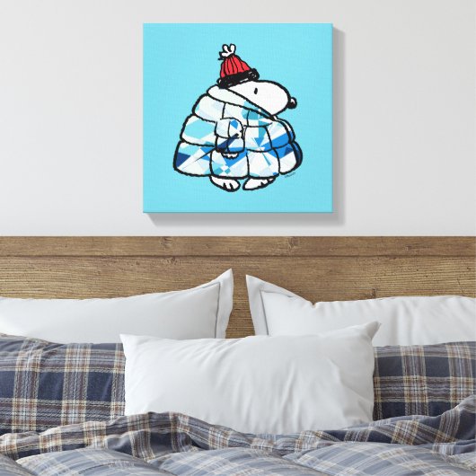 Snoopy Winter Gem Puffer Jacket Canvas Print (Insitu (Slaapkamer))