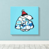 Snoopy Winter Gem Puffer Jas Canvas Print (Insitu (Houten vloer))
