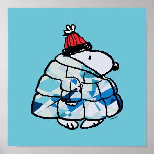 Snoopy Winter Gem Puffer Jas Poster (Voorkant)