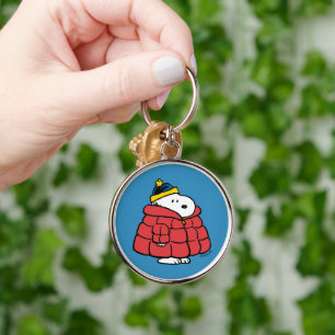 Snoopy Winter in Jas met Opvulling Sleutelhanger