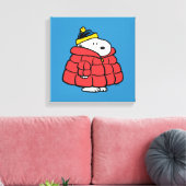 Snoopy Winter in Puffer Coat Canvas Print (Insitu (Woonkamer))