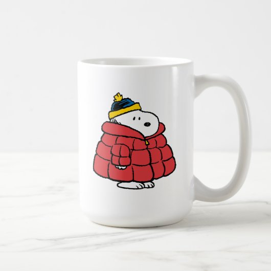 Snoopy Winter in Puffer Coat Coffee Mug (Droite)