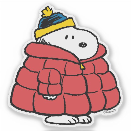 Snoopy Winter in Puffer Coat Sticker (Devant)