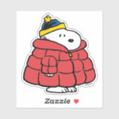 Snoopy Winter in Puffer Coat Sticker (Feuille)