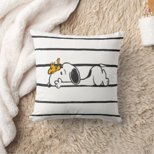 Snoopy & Woodstock   Giggle Laugh met glimlach Kussen