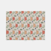 Snoopy & Woodstock Go Camping Pattern Fleece Deken (Voorkant (Horizontaal))