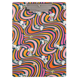 Snoopy & Woodstock Groovy Vibes Paarse Patroon Klembord