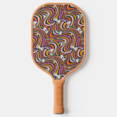 Snoopy & Woodstock Groovy Vibes Paarse Patroon Pickleball Paddle (Voorkant)