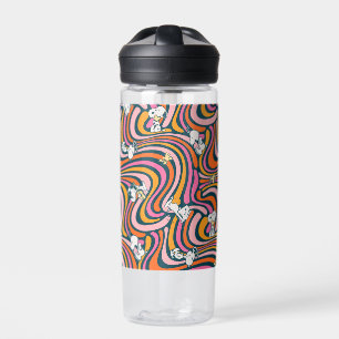 Snoopy & Woodstock Groovy Vibes Paarse Patroon Waterfles