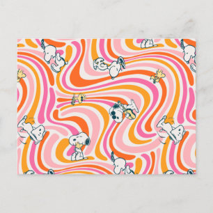 Snoopy & Woodstock Groovy Vibes Sinaasappel Patter Briefkaart