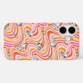 Snoopy & Woodstock Groovy Vibes Sinaasappel Patter Case-Mate iPhone Case (Achterkant (horizontaal))
