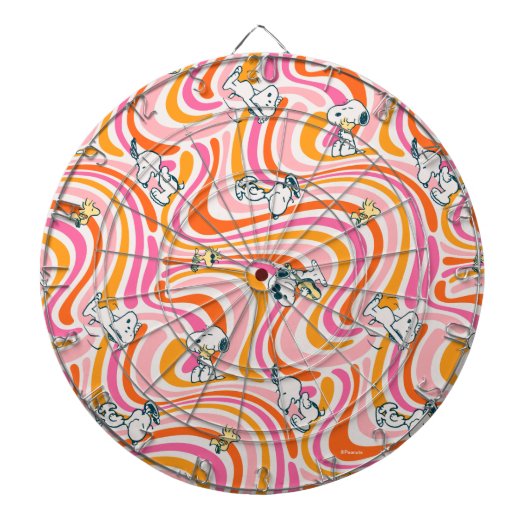Snoopy & Woodstock Groovy Vibes Sinaasappel Patter Dartbord (Voorkant)