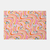 Snoopy & Woodstock Groovy Vibes Sinaasappel Patter Deurmat (Voorkant)