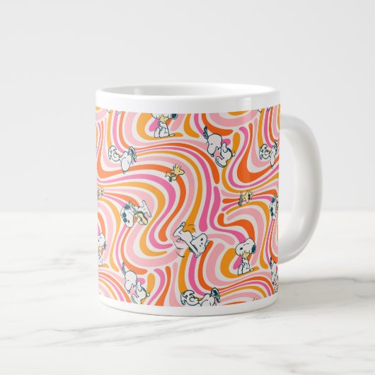 Snoopy & Woodstock Groovy Vibes Sinaasappel Patter Extra Grote Beker (Voorkant rechts)