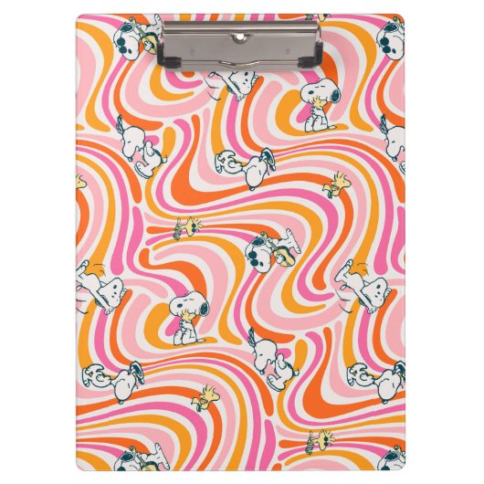 Snoopy & Woodstock Groovy Vibes Sinaasappel Patter Klembord (Voorkant)