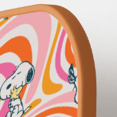 Snoopy & Woodstock Groovy Vibes Sinaasappel Patter Pickleball Paddle (Links Detail)