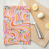 Snoopy & Woodstock Groovy Vibes Sinaasappel Patter Theedoek (Quarter Fold)