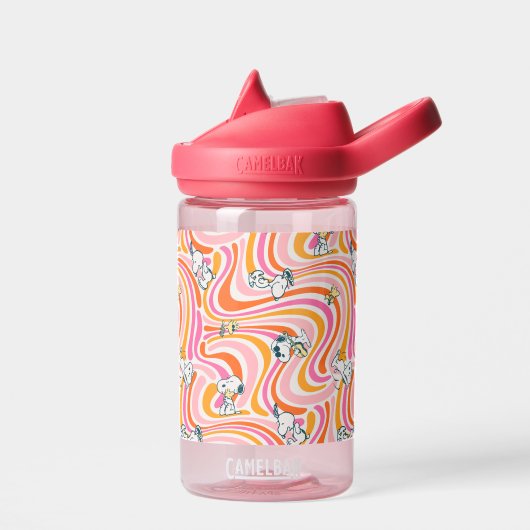 Snoopy & Woodstock Groovy Vibes Sinaasappel Patter Waterfles (Links)